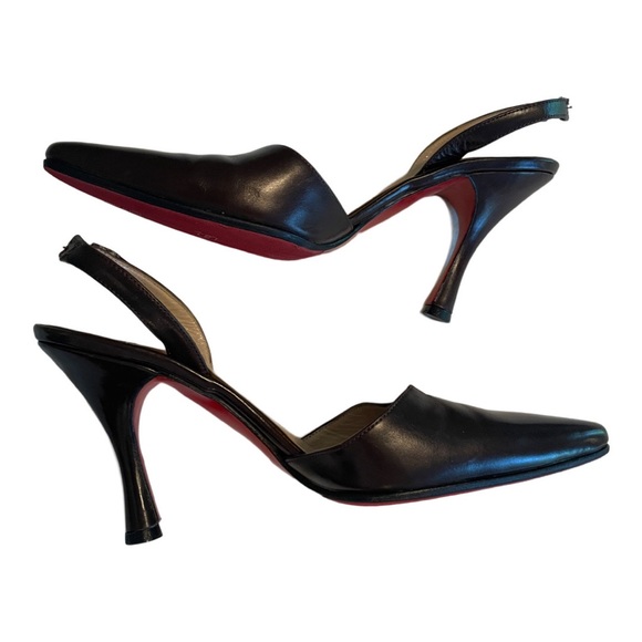 Christian Louboutin Y2K Brown (3.5”) Pointed Toe Slingback Pumps Shoes heels 36 - Picture 4 of 12